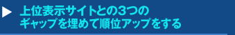 『上位表示サイトとの３つのギャップを埋めて順位アップをする』セミナー